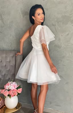 Rochie alba cununie civila baby doll 6