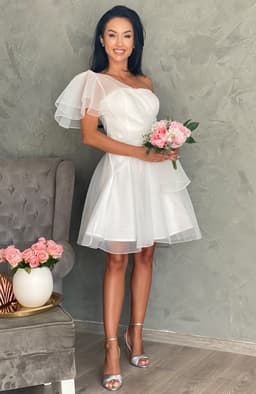 Rochie alba cununie civila baby doll 7