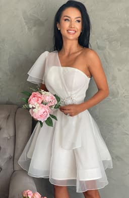 Rochie alba cununie civila baby doll 3