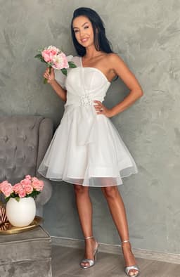 Rochie alba cununie civila baby doll 4