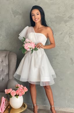 Rochie alba cununie civila baby doll 2