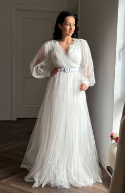 Rochie de mireasa lunga din tulle 2