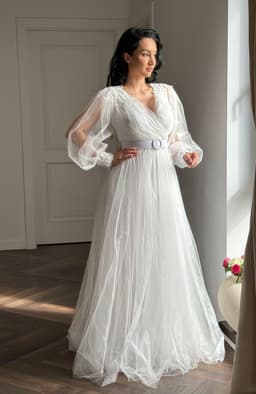 Rochie de mireasa lunga din tulle 4