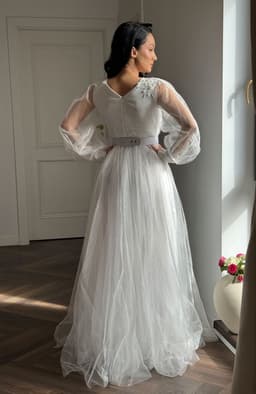 Rochie de mireasa lunga din tulle 6