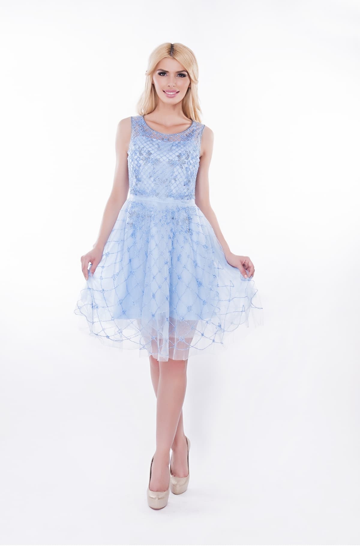 Rochie baby doll bleu Ely