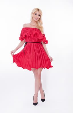 Rochie rosie eleganta Katy 1