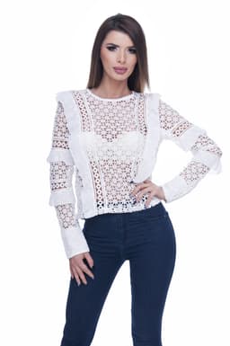 Bluza crosetata alba 1