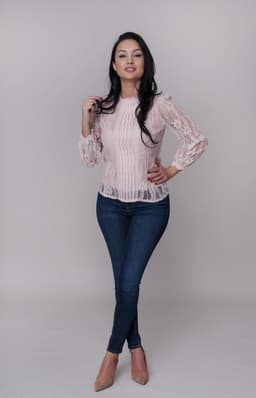 Bluza dama eleganta roz prafuit 4