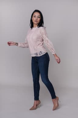 Bluza dama eleganta roz prafuit 3