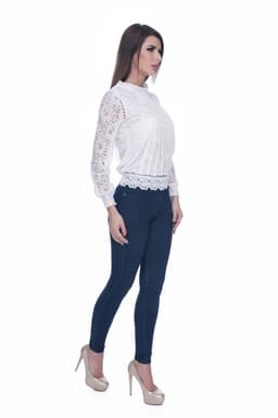 Bluza eleganta dantela alba 3