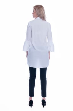 Camasa alba dama cu maneci evazate 5