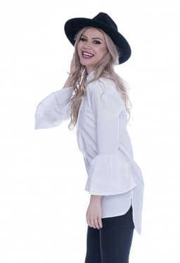 Camasa alba dama cu maneci evazate 6