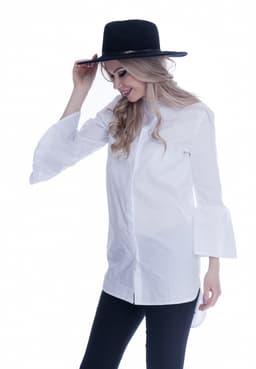 Camasa alba dama cu maneci evazate 7