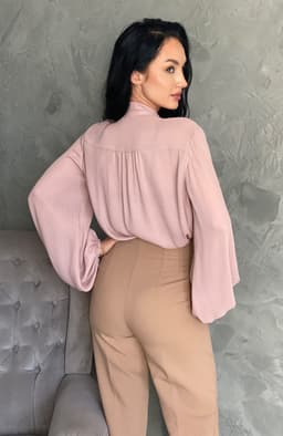 Camasa dama eleganta roz pudrat 3