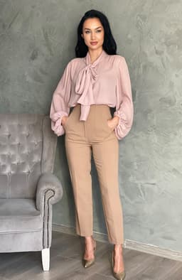 Camasa dama eleganta roz pudrat 2