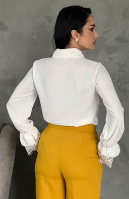 Camasa dama alba cu dantela 7