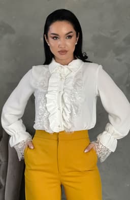 Camasa dama alba cu dantela 4