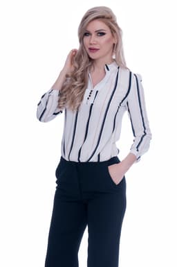 Camasa dama alba cu dungi 2