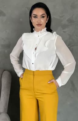 Camasa dama alba cu volane 1