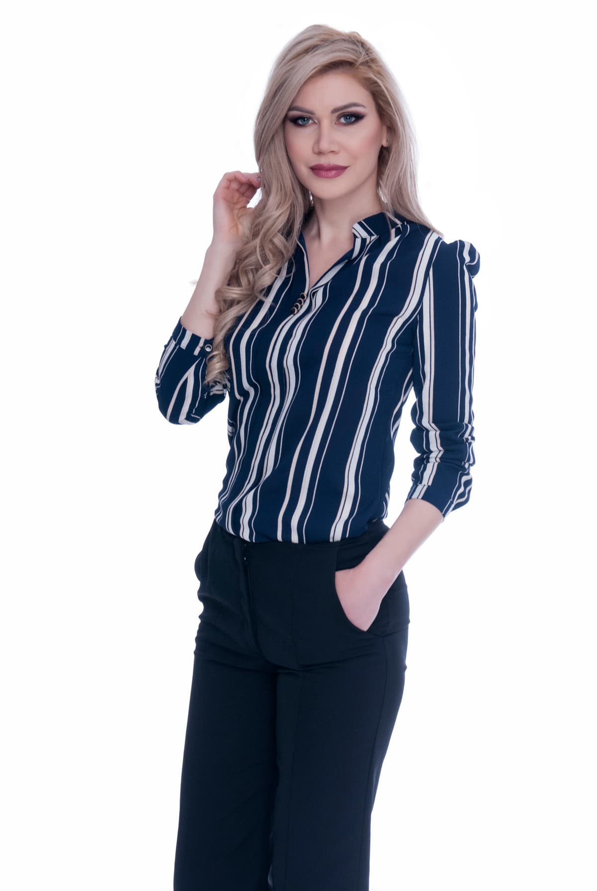 Camasa dama eleganta albastra