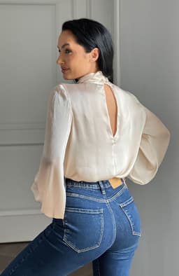 Camasa dama eleganta bej 3