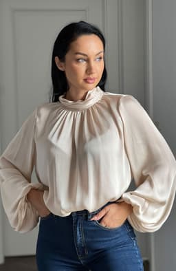 Camasa dama eleganta bej 4