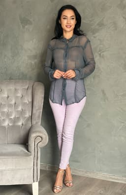 Camasa dama eleganta gri din voal 5