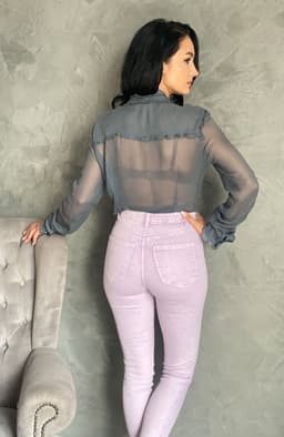 Camasa dama eleganta gri din voal 4