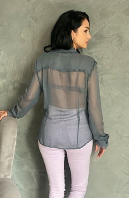 Camasa dama eleganta gri din voal 6