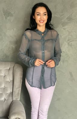 Camasa dama eleganta gri din voal 7