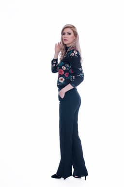 Camasa dama eleganta neagra cu flori 4