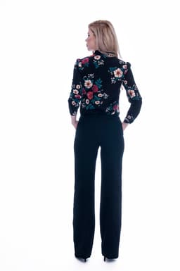 Camasa dama eleganta neagra cu flori 5