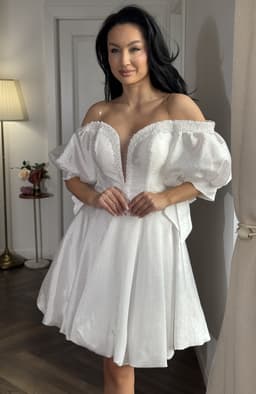 Rochie alba de cununie cu perle 3