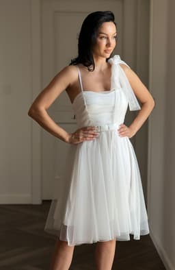 Rochie alba de cununie din tulle 4