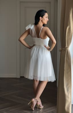 Rochie alba de cununie din tulle 5