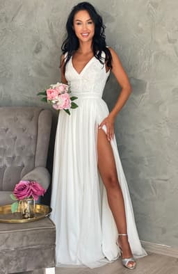 Rochie alba lunga de cununie 4