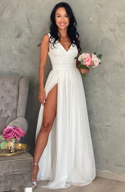 Rochie alba lunga de cununie 2