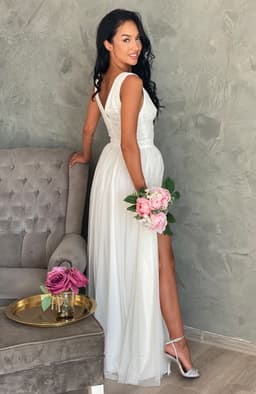 Rochie alba lunga de cununie 6