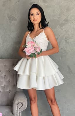 Rochie baby doll alba 5