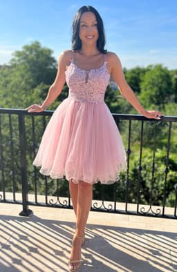 Rochie baby doll cu dantela si pietre aplicate 3