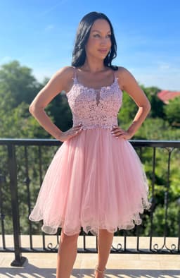 Rochie baby doll cu dantela si pietre aplicate 7