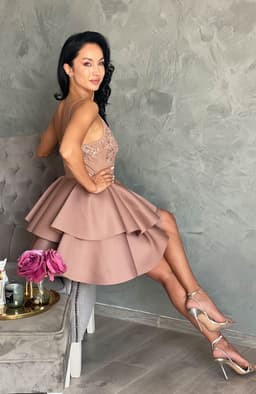 Rochie baby doll eleganta cu bretele 6