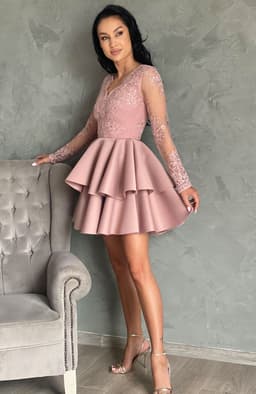 Rochie baby doll eleganta cu dantela 6