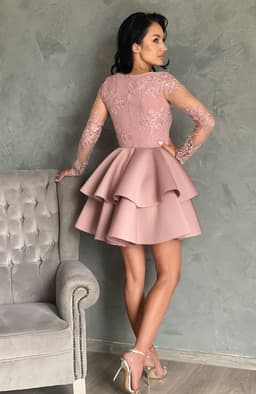 Rochie baby doll eleganta cu dantela 5