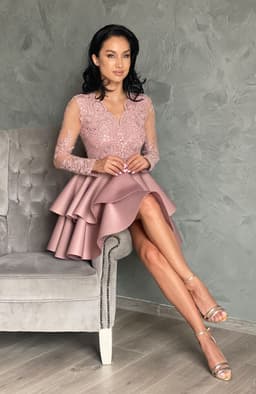 Rochie baby doll eleganta cu dantela 3