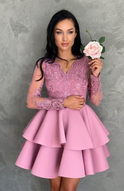 Rochie babydoll eleganta roz 1