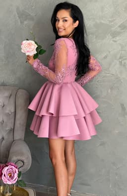 Rochie babydoll eleganta roz 4