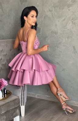 Rochie babydoll mov cu bretele 7