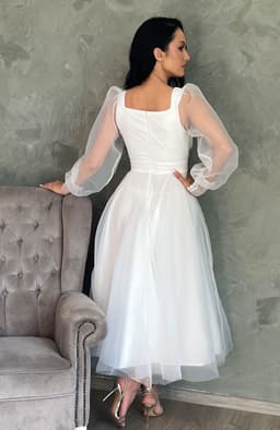 Rochie cununie alba cu tull 6