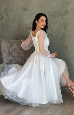 Rochie cununie alba cu tull 7